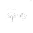 Oltens Vernal bateria wannowo-prysznicowa ścienna chrom 34004100 - rysunek techniczny