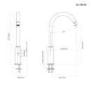 Oltens Skafta bateria kuchenna stojąca chrom 35206100 - rysunek techniczny