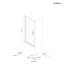 Oltens Rinnan drzwi prysznicowe 80 cm wnękowe czarny mat/szkło przezroczyste 21207300 - rysunek techniczny