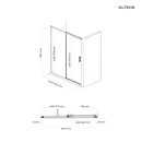 Oltens Breda drzwi prysznicowe 110 cm czarny mat/szkło przezroczyste 21214300 - rysunek techniczny