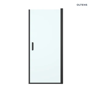 Oltens Rinnan drzwi prysznicowe 90 cm wnękowe czarny mat/szkło przezroczyste 21208300