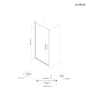 Oltens Rinnan drzwi prysznicowe 90 cm wnękowe czarny mat/szkło przezroczyste 21208300 - rysunek techniczny