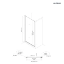 Oltens Rinnan drzwi prysznicowe 100 cm wnękowe czarny mat/szkło przezroczyste 21209300 - rysunek techniczny