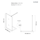 Oltens Vida ścianka prysznicowa 100 cm chrom połysk/szkło przezroczyste 22003100 - rysunek techniczny