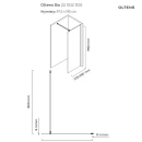 Oltens Bo Walk-In ścianka prysznicowa 100 cm czarny mat/szkło przezroczyste 22002300 - rysunek techniczny
