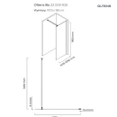 Oltens Bo Walk-In ścianka prysznicowa 110 cm czarny mat/szkło przezroczyste 22003300 - rysunek techniczny