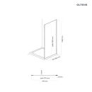 Oltens Breda ścianka prysznicowa 80 cm boczna chrom/szkło przezroczyste 22104100 - rysunek techniczny