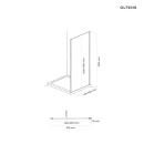Oltens Breda ścianka prysznicowa 90 cm boczna chrom/szkło przezroczyste 22105100 - rysunek techniczny