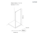 Oltens Fulla ścianka prysznicowa 80 cm boczna do drzwi chrom błyszczący/szkło przezroczyste 22100100 - rysunek techniczny