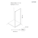Oltens Fulla ścianka prysznicowa 90 cm boczna do drzwi chrom błyszczący/szkło przezroczyste 22101100 - rysunek techniczny