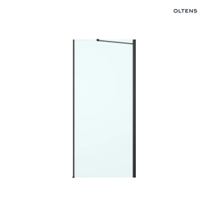 Oltens Hallan ścianka prysznicowa 100 cm boczna do drzwi czarny mat/szkło przezroczyste 22102300