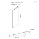 Oltens Trana ścianka prysznicowa 80 cm boczna do drzwi szkło przezroczyste 22102100 - rysunek techniczny