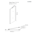 Oltens Trana ścianka prysznicowa 90 cm boczna do drzwi szkło przezroczyste 22103100 - rysunek techniczny