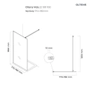 Oltens Vida ścianka prysznicowa 80 cm chrom połysk/szkło przezroczyste 22001100 - rysunek techniczny