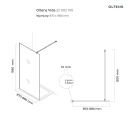 Oltens Vida ścianka prysznicowa 90 cm chrom połysk/szkło przezroczyste 22002100 - rysunek techniczny