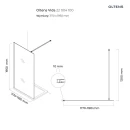 Oltens Vida ścianka prysznicowa 120 cm chrom połysk/szkło przezroczyste 22004100 - rysunek techniczny