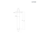 Oltens Aera ramię prysznicowe sufitowe 15 cm grafit 39405400 - rysunek techniczny