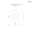 Oltens Atran (S) deszczownica 22 cm kwadratowa złota 37005800 - rysunek techniczny