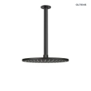 Oltens Atran deszczownica 22x22 cm okrągła z ramieniem sufitowym Aera czarny mat 36084300