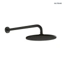Oltens Atran Lagan deszczownica 22 cm okrągła z ramieniem ściennym czarny mat 36018300