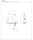 Bateria umywalkowa z kolekcji Omnires Y Inclusive Design stojąca w kolorze - nikiel szczotkowany, wyposażona w wydłużoną, ergonomiczną dźwignię do uruchamianie strumienia wody Y1210NID-NI - rysunek techniczny