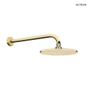 Oltens Atran Lagan deszczownica 22 cm okrągła z ramieniem ściennym złoty połysk 36018800