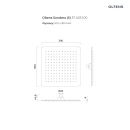 Oltens Sondera (S) deszczownica 30x30 cm kwadratowa chrom 37003100 - rysunek techniczny