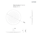 Oltens Sondera Lagan deszczownica 30 cm okrągła z ramieniem ściennym chrom 36013100 - rysunek techniczny deszczownicy