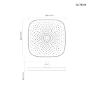 Oltens Vann (S) deszczownica kwadratowa 26 cm chrom 37008100 - rysunek techniczny deszczownicy