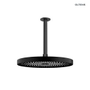 Oltens Vann deszczownica 26x26 cm okrągła z ramieniem sufitowym Aera czarny mat 36091300