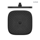 Oltens Vann (S) deszczownica 26x26 cm kwadratowa z ramieniem sufitowym Aera czarny mat 36092300 - deszczownica