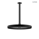 Oltens Vann deszczownica 26x26 cm okrągła z ramieniem sufitowym Aera czarny mat 36086300
