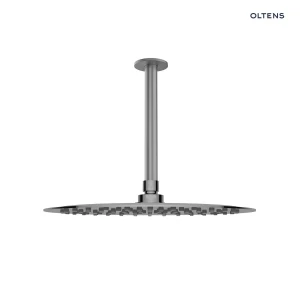Oltens Vindel deszczownica 30 cm okrągła z ramieniem sufitowym Aera grafit 36082400