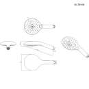 Oltens Saxan EasyClick słuchawka prysznicowa chrom 37100100 - rysunek techniczny