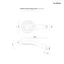 Oltens Driva EasyClick słuchawka prysznicowa chrom/biały 37101110 - rysunek techniczny