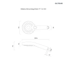 Oltens Driva EasyClick słuchawka prysznicowa czarny mat 37104300 - rysunek techniczny
