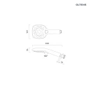 Oltens Driva EasyClick (S) słuchawka prysznicowa złoty połysk/biały 37105800 - rysunek techniczny