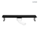 Oltens Langan 70 uniwersalny 2w1 odpływ prysznicowy liniowy 70 cm z kołnierzem czarny mat 30006300