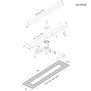 Oltens Langan 60 uniwersalny 2w1 odpływ prysznicowy liniowy 60 cm z kołnierzem 30001000 - rysunek techniczny