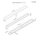 Oltens Langan 80 uniwersalny 2w1 odpływ prysznicowy liniowy 80 cm z kołnierzem 30003000 - rysunek techniczny
