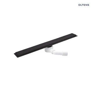Oltens Langan 80 uniwersalny 2w1 odpływ prysznicowy liniowy 80 cm z kołnierzem czarny mat 30007300
