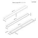 Oltens Langan 80 uniwersalny 2w1 odpływ prysznicowy liniowy 80 cm z kołnierzem czarny mat 30007300 - rysunek techniczny