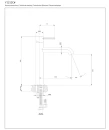Bateria umywalkowa Omnires Y stojąca miedź szczotkowana Y1212CCPB głowica 25 mm - rysunek techniczny