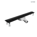 Oltens Langan Slim odpływ prysznicowy liniowy 80 cm czarny/czarny mat 30011300