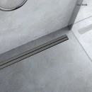 Oltens Langan Slim 60 maskownica odpływu prysznicowego liniowego grafit połysk/grafit szczotkowany 30017400