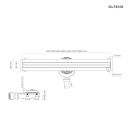 Oltens Langan Slim 60 maskownica odpływu prysznicowego liniowego czarny/czarny mat 30017300 - rysunek techniczny
