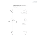 Oltens Alling 60 drążek prysznicowy 60 cm chrom 37300100 - rysunek techniczny