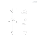 Oltens Alling drążek prysznicowy 60 cm czarny mat 37300300 - rysunek techniczny