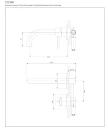 Bateria umywalkowa podtynkowa Omnires Y chrom połysk Y1215CR - rysunek techniczny