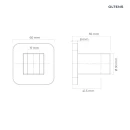 Oltens Hald uchwyt prysznicowy punktowy czarny mat 37403300 - rysunek techniczny